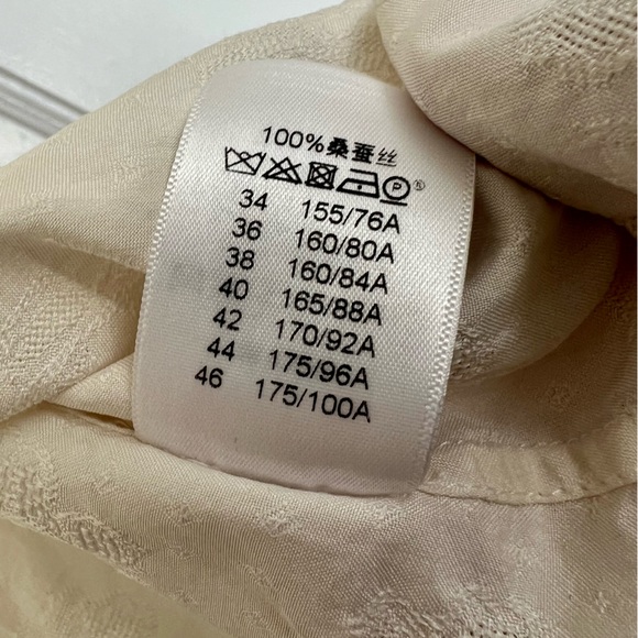 Old Céline by Phoebe Philo White Silk Collared Sleeveless Blouse - Lace Print - Picture 8 of 8